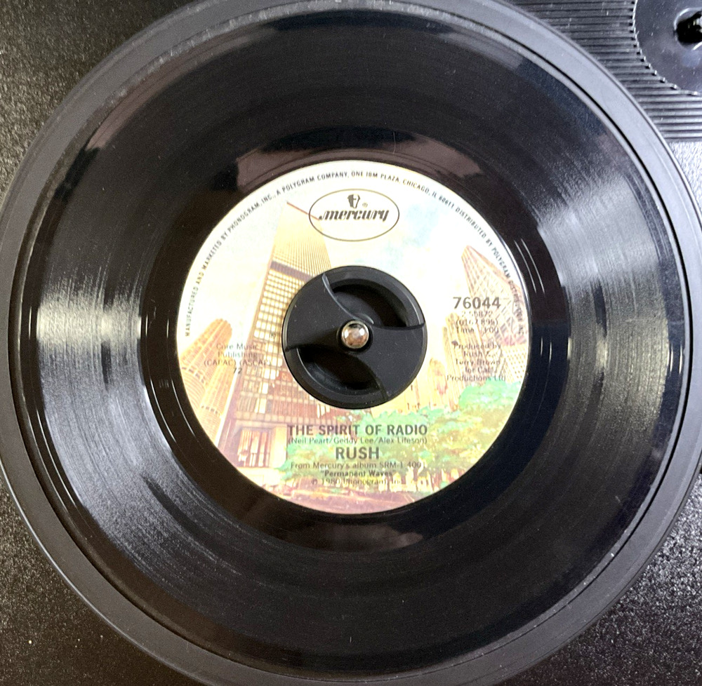 Rush The Spirit of Radio 45 RPM 7" Mercury 76044 Swapped Flipped Labels 1980